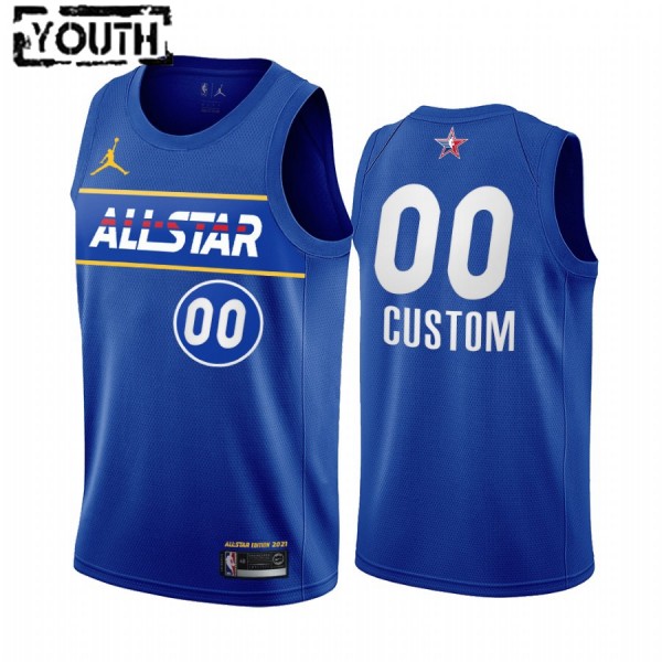 NBA 2021 All-Star Trikot Benutzerdefinierte Jordan Brand Blau Swingman - Kinder